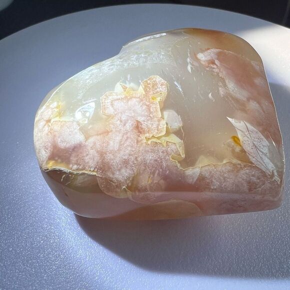 Flower Agate Heart Carving (#1)‎ - Picture 8 of 14